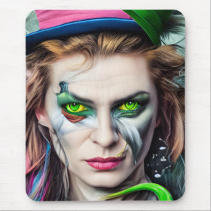 Mad AI Generated Hatter Alice Themed Mouse Pad