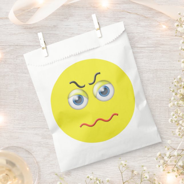 Mad Angry Emoji Favor Bag (Clipped)