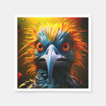 Mad Bird Napkins by MarblesPictures at Zazzle