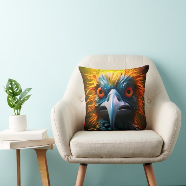 Mad Bird Throw Pillow (Chair)