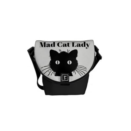&#39;Mad Cat Lady&#39; Mini Messenger Bag