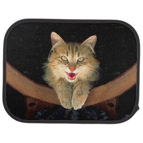 Mad Cat Painting _ Cute Original Cat Art Car Floor Mat