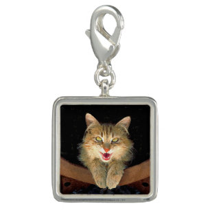 Mad Cat Painting - Cute Original Cat Art Charm