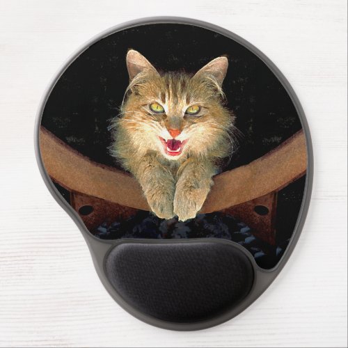 Mad Cat Painting _ Cute Original Cat Art Gel Mouse Pad