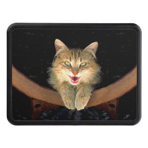 Mad Cat Painting - Cute Original Cat Art Hitch Cover
