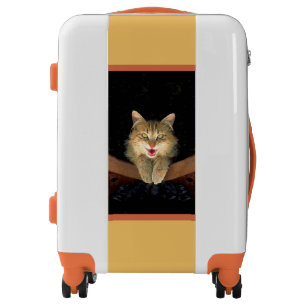 Mad Cat Painting - Cute Original Cat Art Luggage