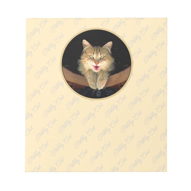 Mad Cat Painting - Cute Original Cat Art Notepad (Front)