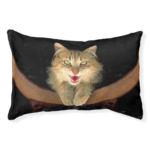Mad Cat Painting - Cute Original Cat Art Pet Bed