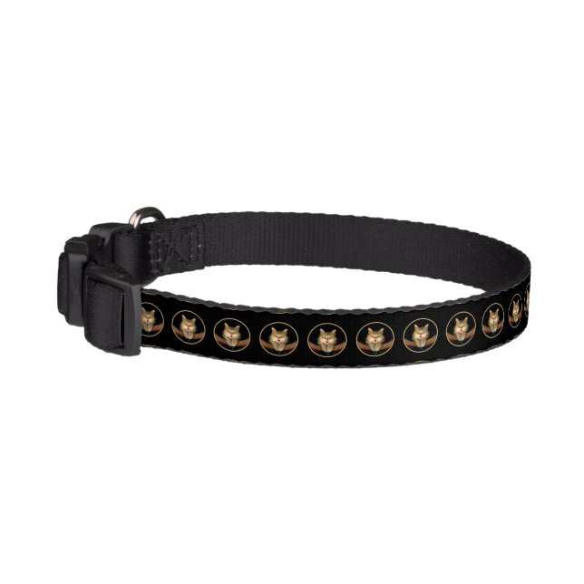 Mad Cat Painting - Cute Original Cat Art Pet Collar (Left)