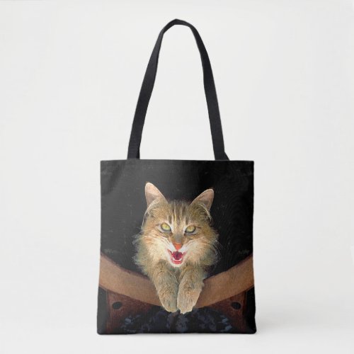 Mad Cat Painting _ Cute Original Cat Art Tote Bag