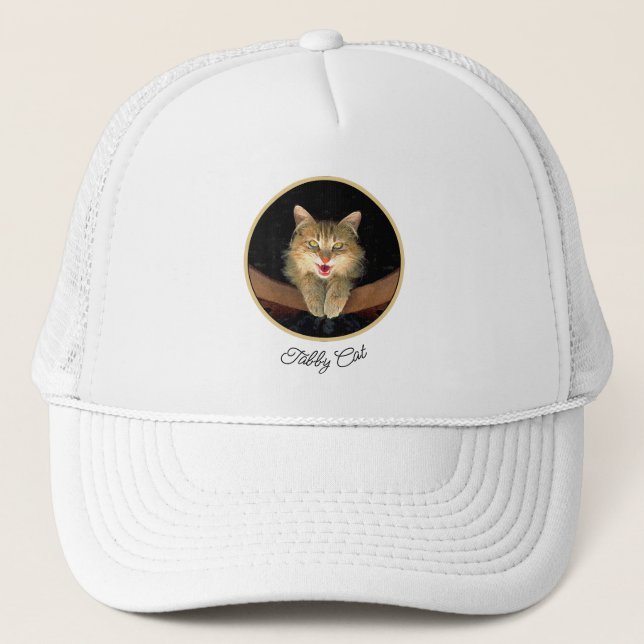 Mad Cat Painting - Cute Original Cat Art Trucker Hat (Front)