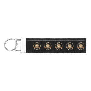 Mad Cat Painting - Cute Original Cat Art Wrist Keychain