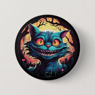 Mad Cheshire Cat Alice in Wonderland  Button