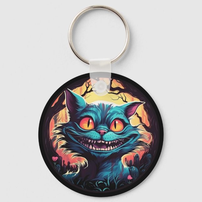 Mad Cheshire Cat Alice in Wonderland  Keychain (Front)