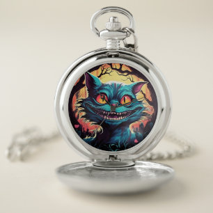 Mad Cheshire Cat Alice in Wonderland  Pocket Watch