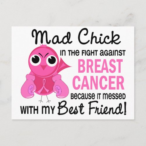 Mad Chick 2 Best Friend Breast Cancer Postcard