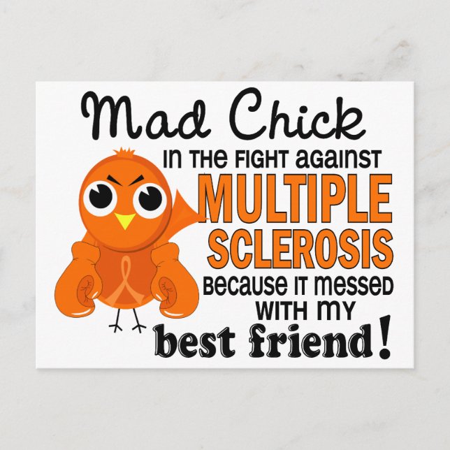 Mad Chick 2 Best Friend Multiple Sclerosis MS Postcard (Front)
