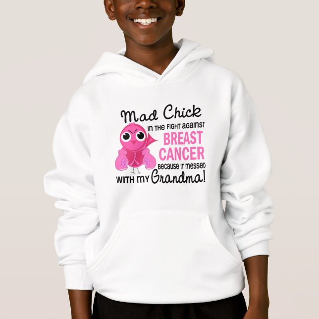 Mad Chick 2 Grandma Breast Cancer Hoodie (Front)