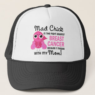 Mad Chick 2 Mom Breast Cancer Trucker Hat