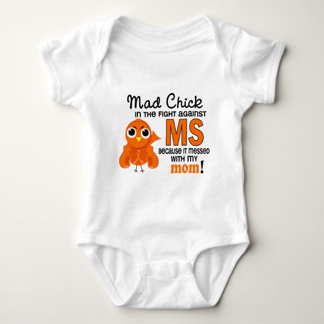 Mad Chick 2 Mom Multiple Sclerosis MS Baby Bodysuit (Front)