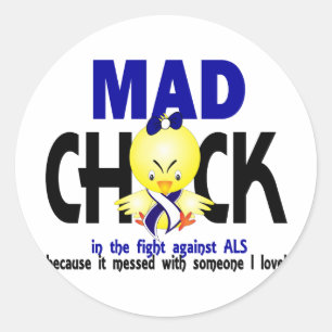 Mad Chick In The Fight ALS Classic Round Sticker