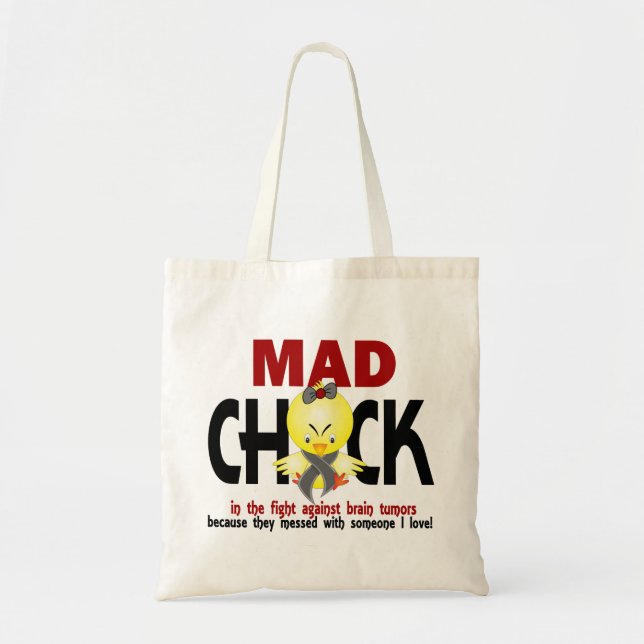 Mad Chick In The Fight Brain Tumor Tote Bag (Front)