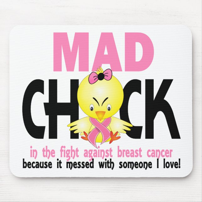 Mad Chick In The Fight Breast Cancer Mouse Pad (Front)