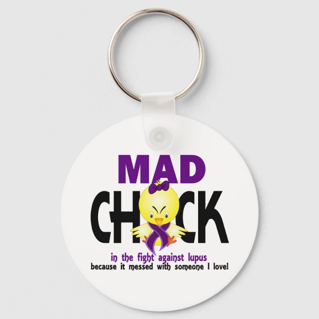 Mad Chick In The Fight Lupus Keychain (Front)