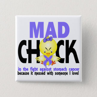 Mad Chick In The Fight Stomach Cancer Pinback Button