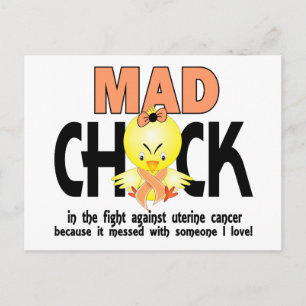 Mad Chick In The Fight Uterine Cancer Postcard