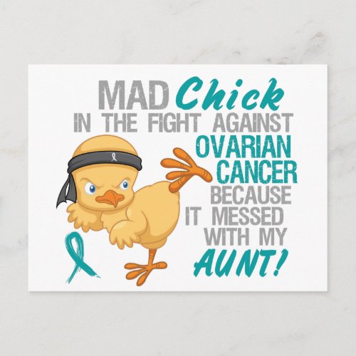 Mad Chick Messed With My Aunt 3 Ovarian Cancer Postcard