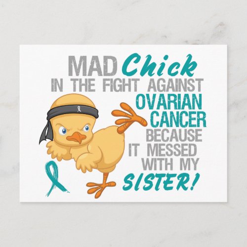 Mad Chick Messed With Sister 3 Ovarian Cancer Postcard