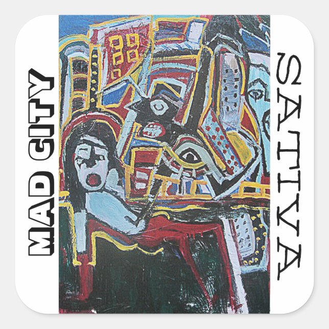 MAD CITY SATIVA SQUARE STICKER (Front)