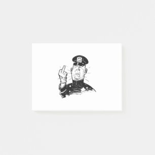 Mad Cop Flipping the Bird Post-it Notes