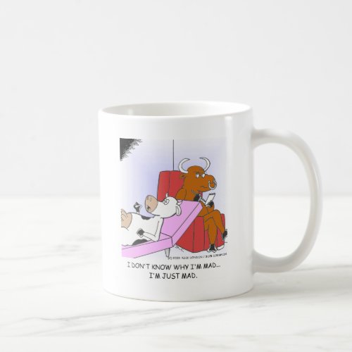 Mad Cow In Therapy Funny Gifts  Collectibles Coffee Mug