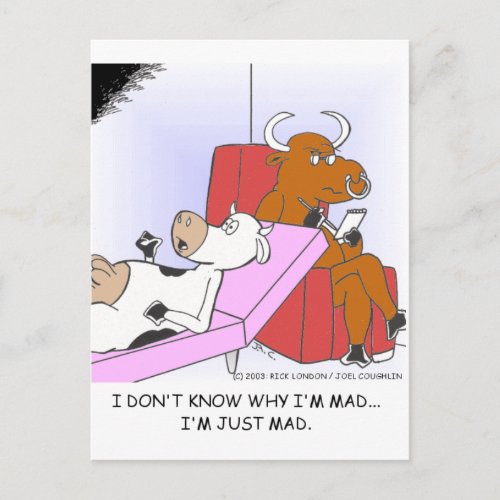 Mad Cow In Therapy Funny Gifts  Collectibles Postcard