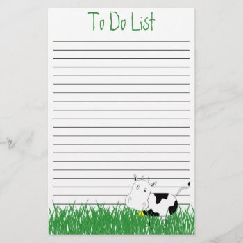 Mad Cow Stationery To Do List Template by superdumb at Zazzle