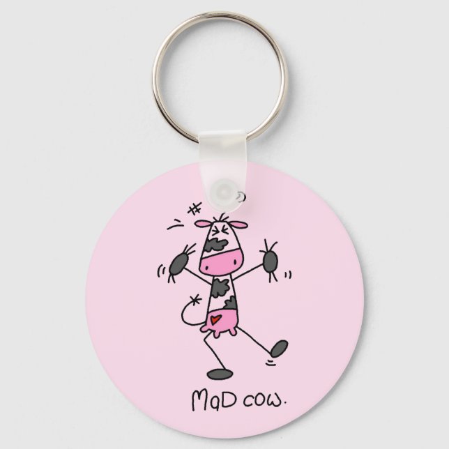 Mad Cow Tshirts and Gifts Keychain (Front)