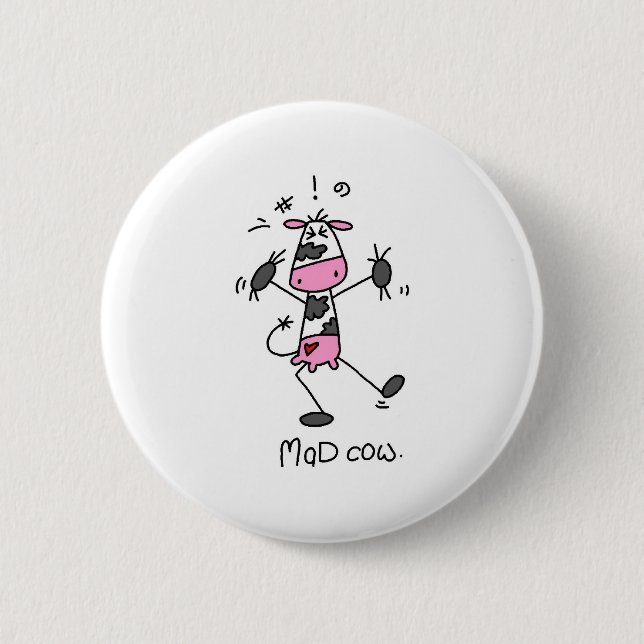 Mad Cow Tshirts and Gifts Pinback Button (Front)