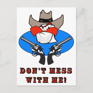 Mad Cowboy Funny Humor Illustration Postcard