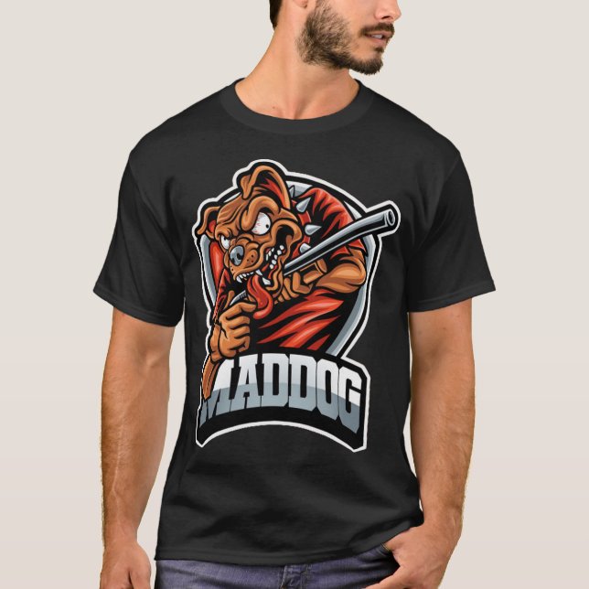 Mad dog with gun T-Shirt (Front)