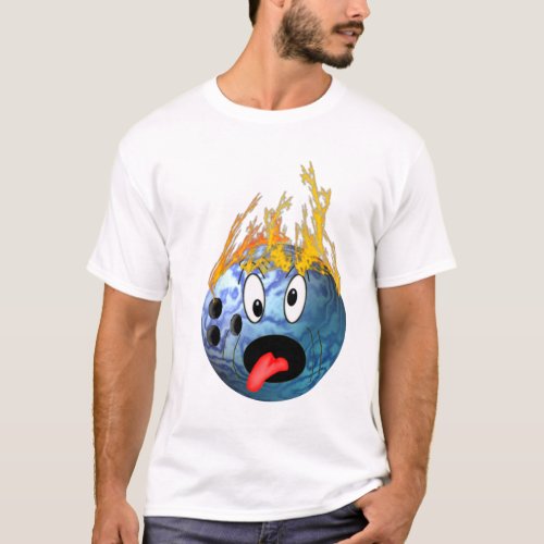 Mad Flaming Bowling Ball T_Shirt