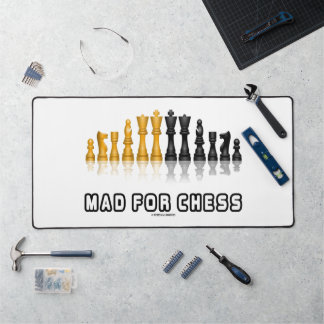 Mad For Chess Reflective Chess Set Geek Humor Desk Mat