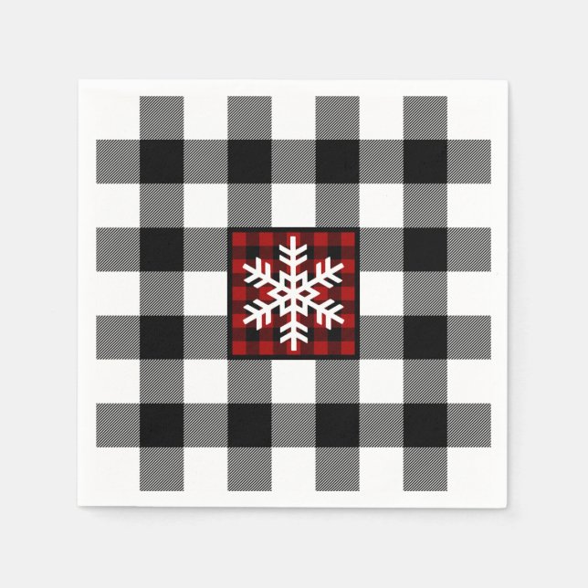 Mad for Plaid, Snowflake Napkins (Front)