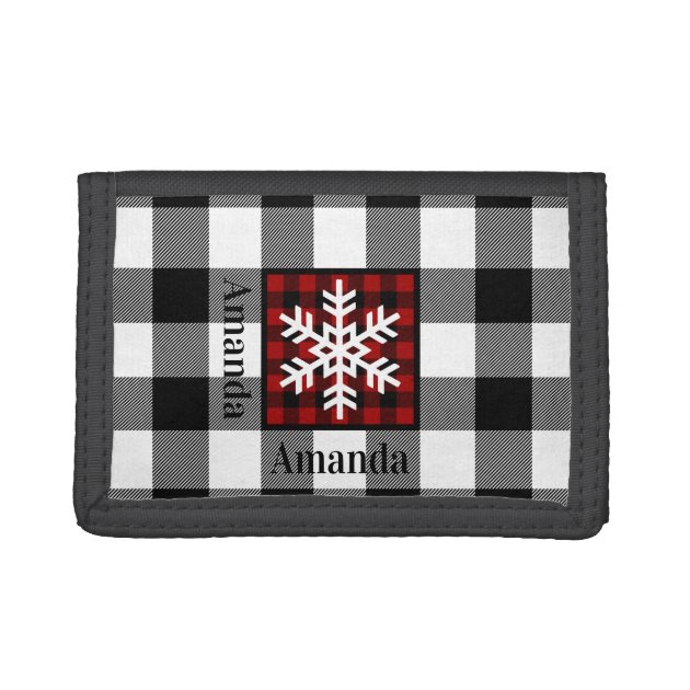 Mad for Plaid Tri-Fold Wallet with Name | Zazzle