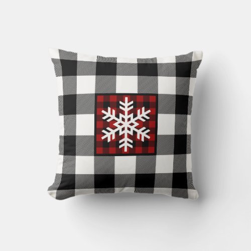 Mad for Plaid with Snowflake Pillow