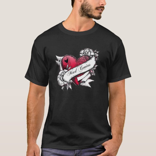 Mad Genius Tattoo Heart Tee (Front)