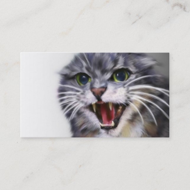 Mad Gray Cat Business Cards (Front)