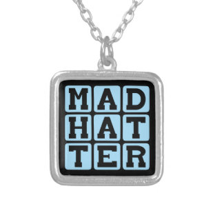 Mad Hatter, Alice in Wonderland Character Silver Plated Necklace