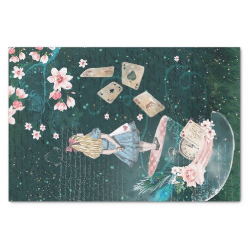 Mad Hatter Alice In Wonderland Collage Decoupage Tissue Paper